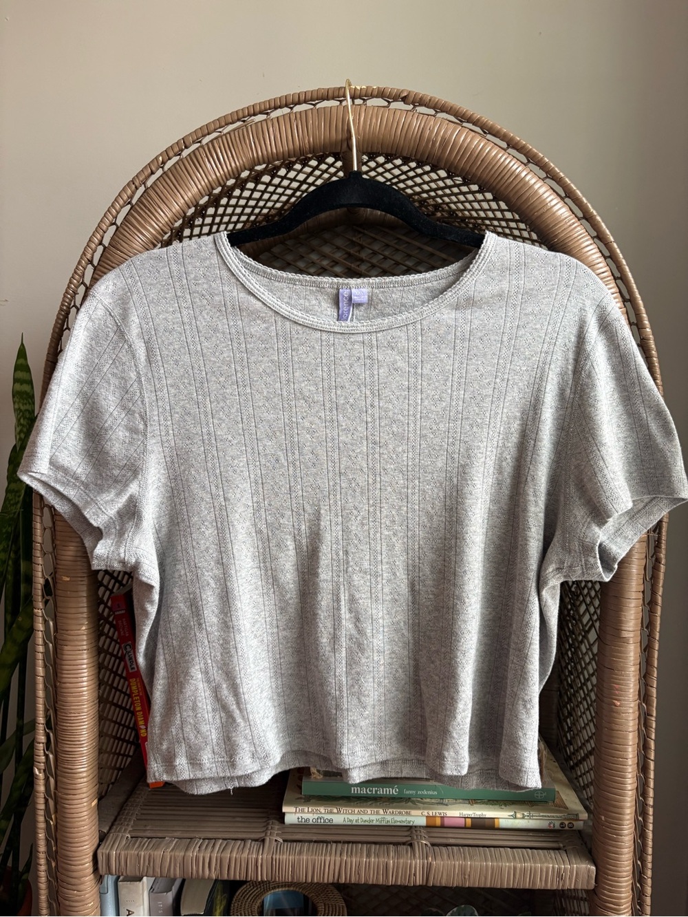 Everyday Light Gray Ribbed Short Sleeve Tee